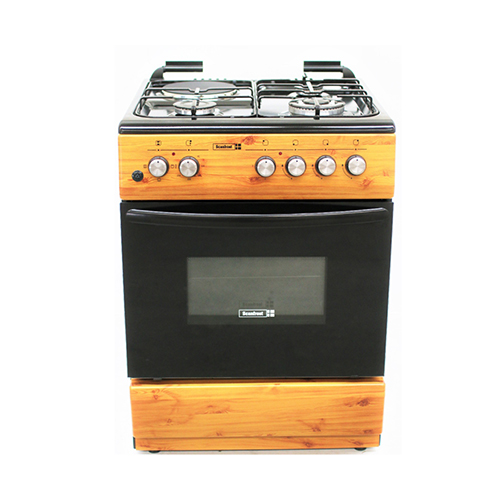 CK-6312 NG – 60X60 CMS ,WOOD FINISH , 3 GAS BURNERS(1 WOK+2 NORMAL)+ 1 HOT PLATES , GAS OVEN+GRILL+ TURNSPIT